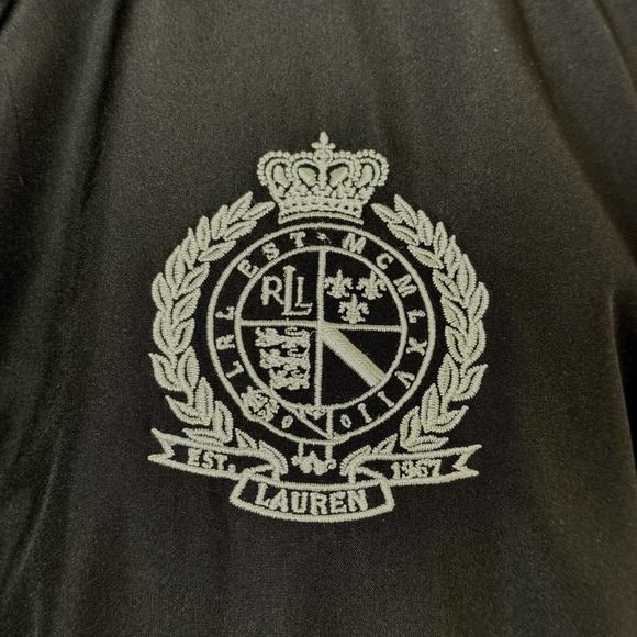 Lauren Ralph Lauren Jacket Black Full Zip M Full Zip Crest Windbreaker Old Money - Picture 7 of 13
